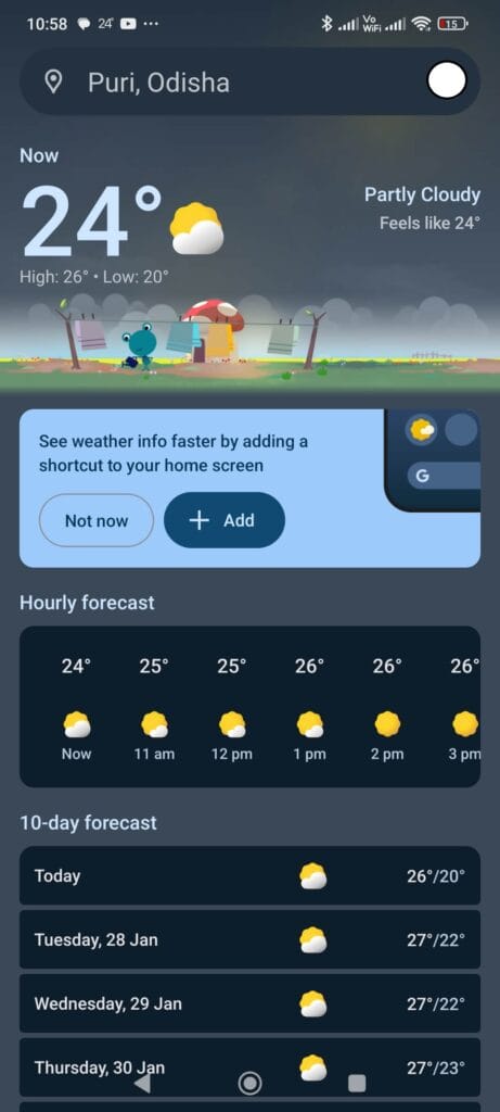 google-glance-weather-widget, Six Android Weather Apps