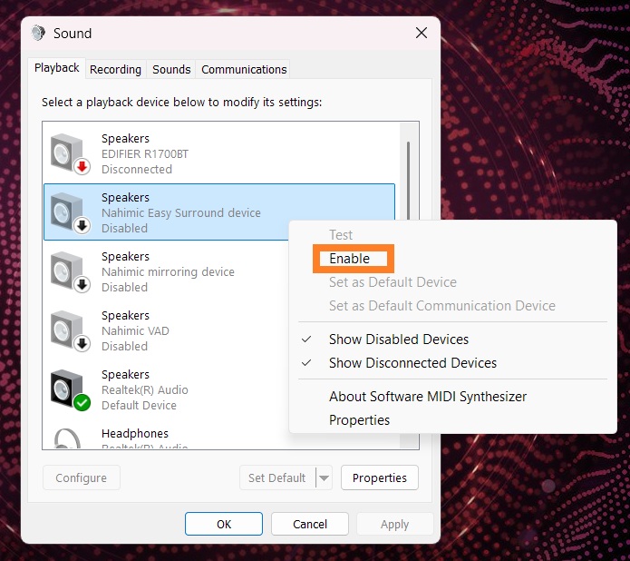 Enable-Hidden-or-Disabled-Playback-Devices