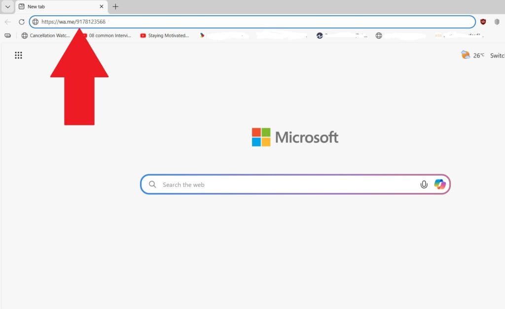 sending message without saving number in whatsapp