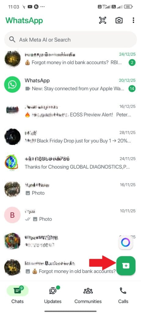 paste number in your own chat whatsapp