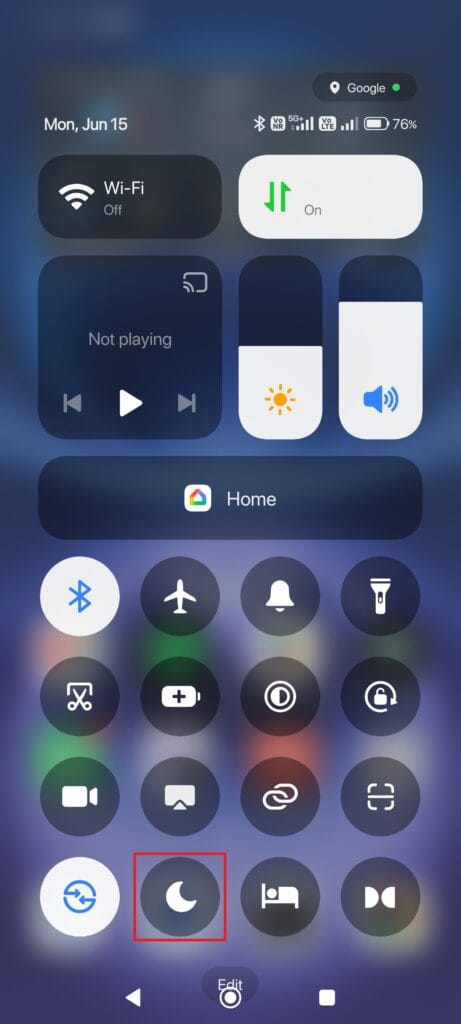 turning off DND mode